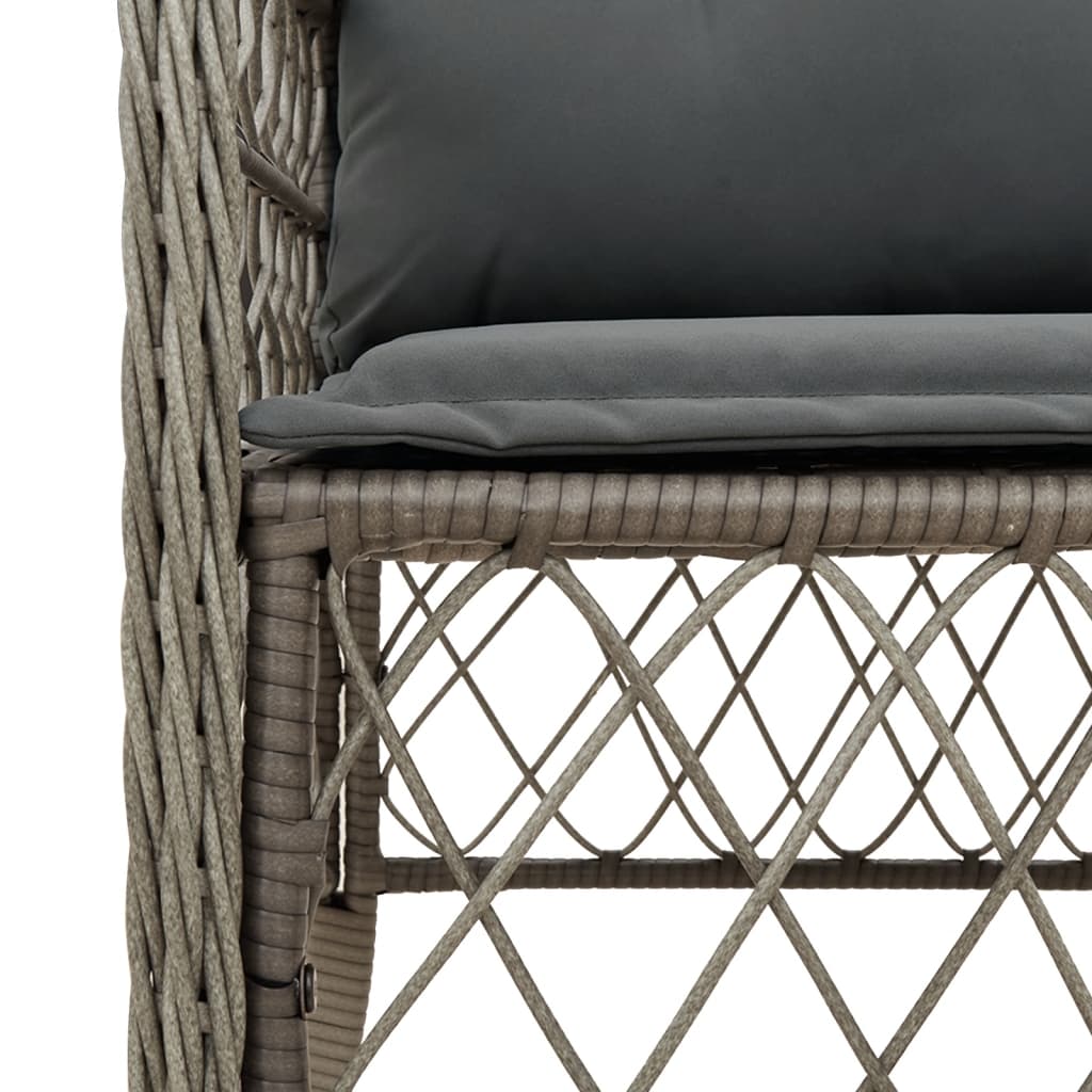 Set da Pranzo da Giardino 7 pz con Cuscini in Polyrattan Grigio - homemem39