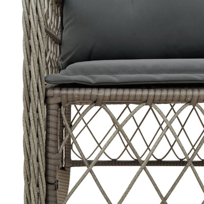 Set da Pranzo da Giardino 7 pz con Cuscini in Polyrattan Grigio - homemem39