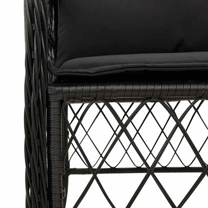 Set da Bistrò 3 pz con Cuscini Nero in Polyrattan | homemem39