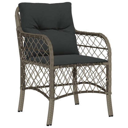 Set da Pranzo da Giardino 7 pz con Cuscini in Polyrattan Grigio - homemem39