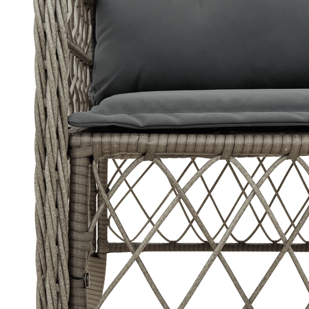 Set da Pranzo da Giardino 7 pz con Cuscini in Polyrattan Grigio | homemem39