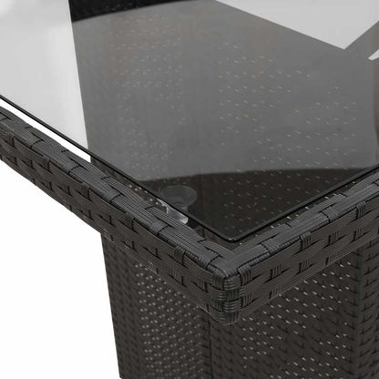 Set da Pranzo da Giardino 9 pz con Cuscini Nero in Polyrattan - homemem39