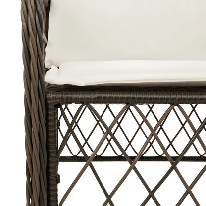 Set da Pranzo da Giardino 7pz con Cuscini in Polyrattan Marrone | homemem39