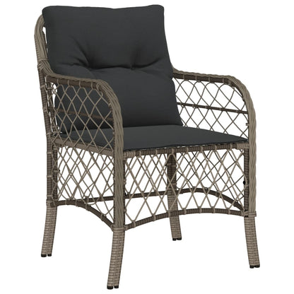 Set da Pranzo da Giardino 7 pz con Cuscini in Polyrattan Grigio - homemem39