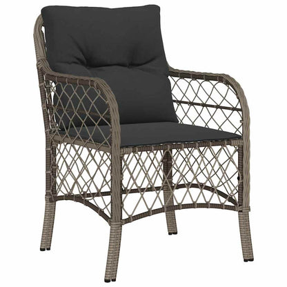 Set da Pranzo da Giardino 9 pz con Cuscini in Polyrattan Grigio - homemem39