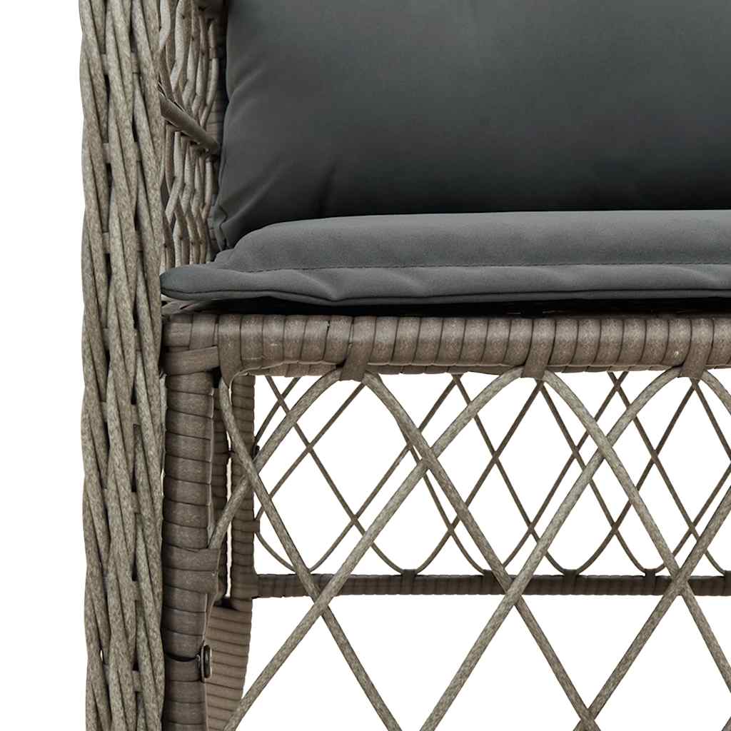 Set da Pranzo da Giardino 9 pz con Cuscini in Polyrattan Grigio - homemem39