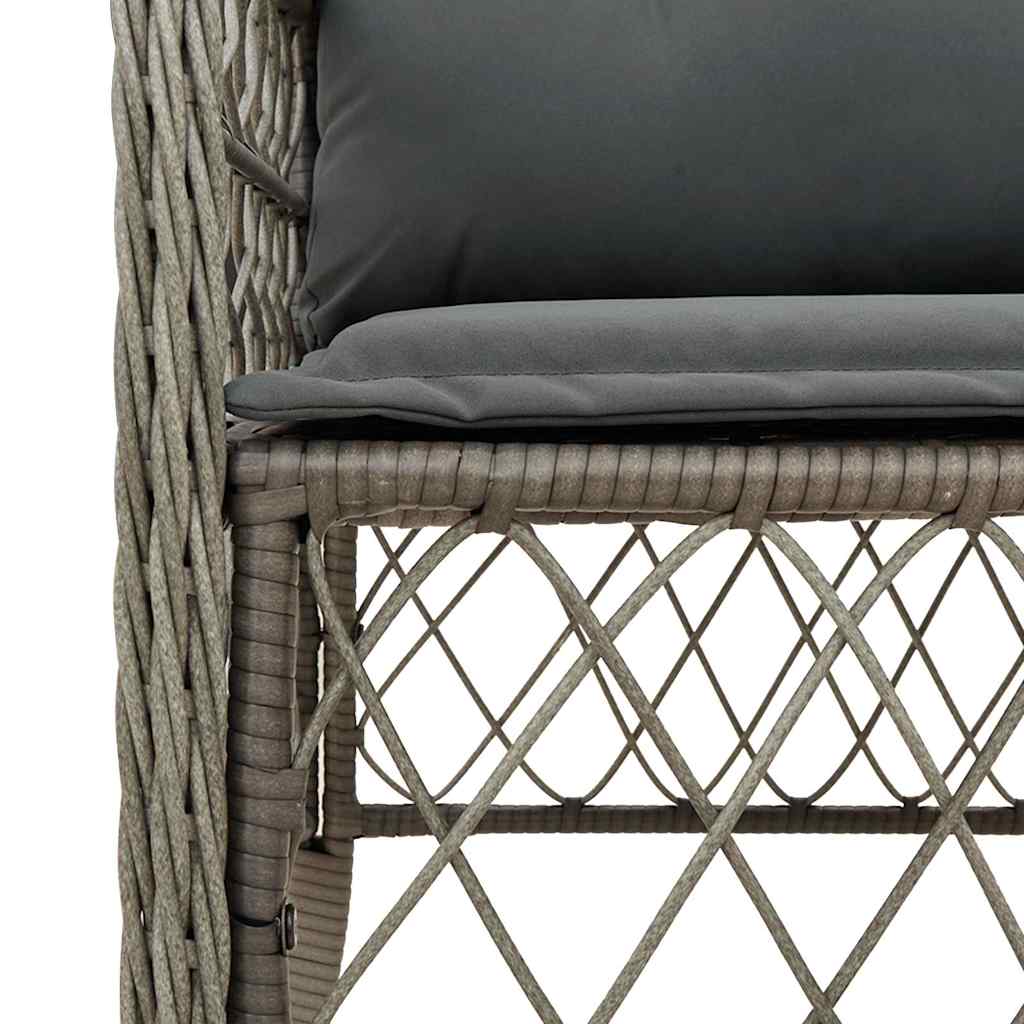 Set da Pranzo da Giardino 9 pz con Cuscini in Polyrattan Grigio | homemem39