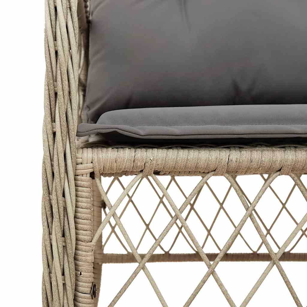 Set Pranzo da Giardino 9 pz con Cuscini Beige Misto Polyrattan | homemem39