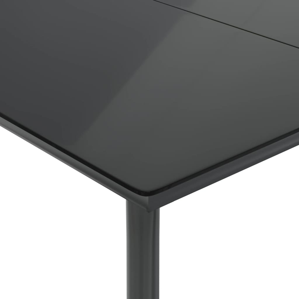 Set da Pranzo da Giardino 9 pz con Cuscini Nero in Polyrattan - homemem39