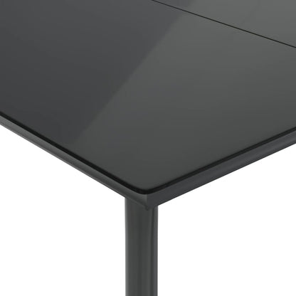 Set da Pranzo da Giardino 9 pz con Cuscini Nero in Polyrattan - homemem39