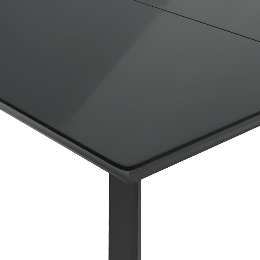 Set da Pranzo da Giardino 7 pz Nero con Cuscini in Polyrattan - homemem39