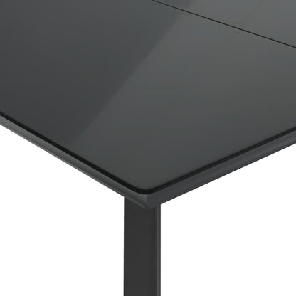 Set da Pranzo da Giardino 7 pz Nero con Cuscini in Polyrattan - homemem39