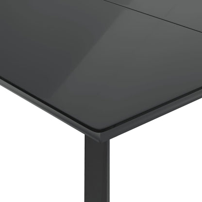 Set da Pranzo da Giardino 9 pz con Cuscini Nero in Polyrattan | homemem39