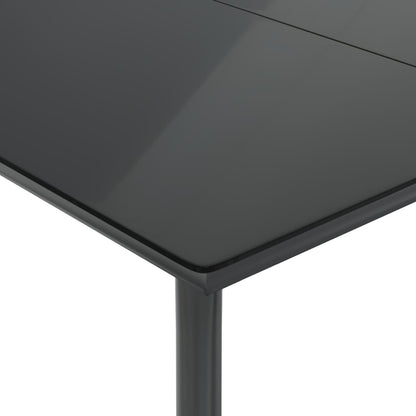 Set da Pranzo da Giardino 5 pz Nero con Cuscini in Polyrattan - homemem39