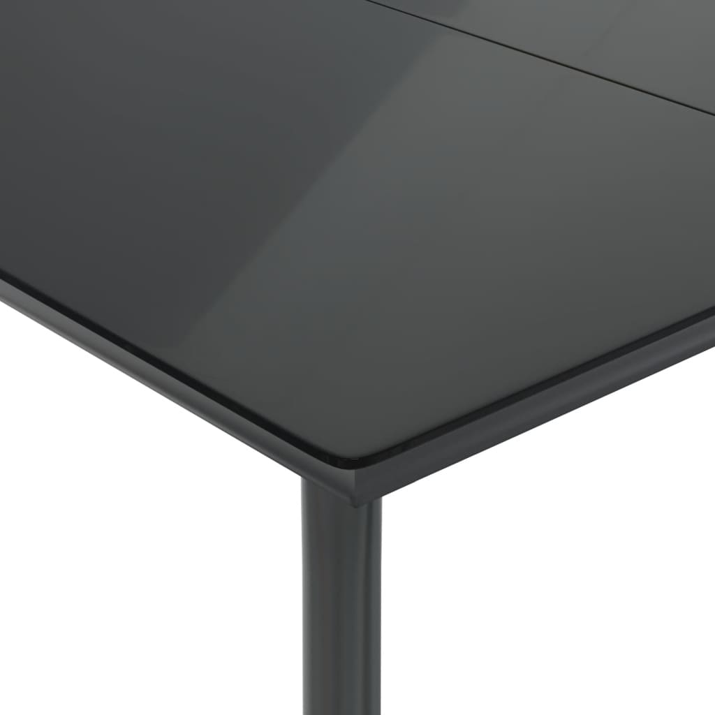 Set da Pranzo da Giardino 7 pz Nero con Cuscini in Polyrattan - homemem39