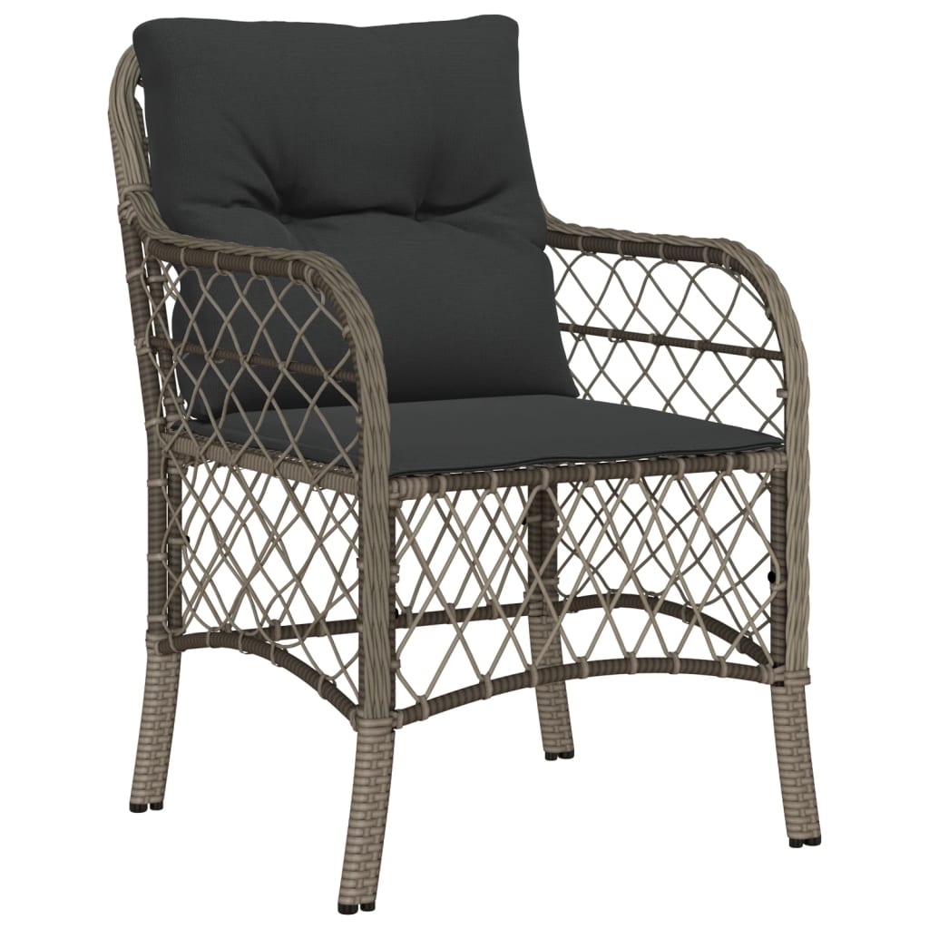 Set da Pranzo da Giardino 7 pz con Cuscini in Polyrattan Grigio - homemem39