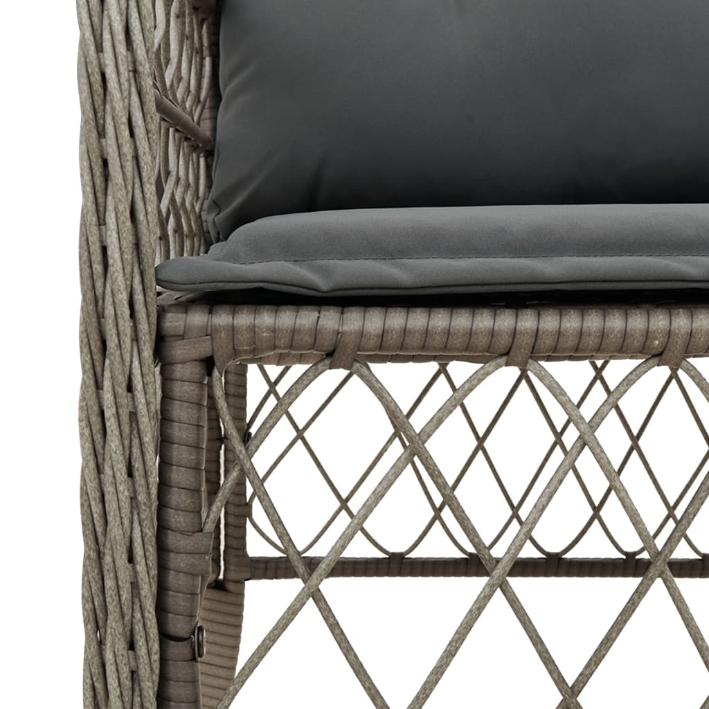 Set da Pranzo da Giardino 5 pz con Cuscini in Polyrattan Grigio | homemem39