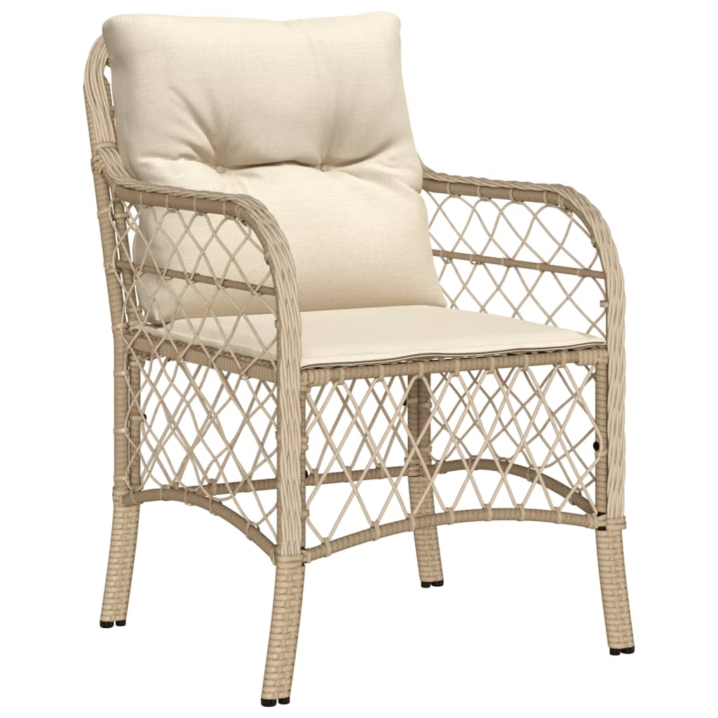 Set da Pranzo da Giardino 5 pz con Cuscini Beige in Polyrattan | homemem39