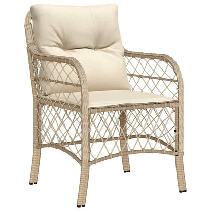 Set da Pranzo da Giardino 7 pz con Cuscini Beige in Polyrattan - homemem39