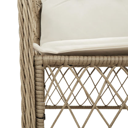 Set da Pranzo da Giardino 7 pz con Cuscini Beige in Polyrattan - homemem39