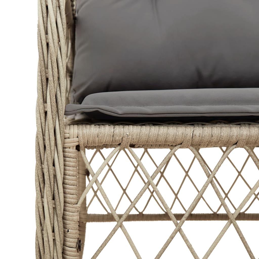 Set Pranzo da Giardino 5 pz con Cuscini Beige Misto Polyrattan | homemem39