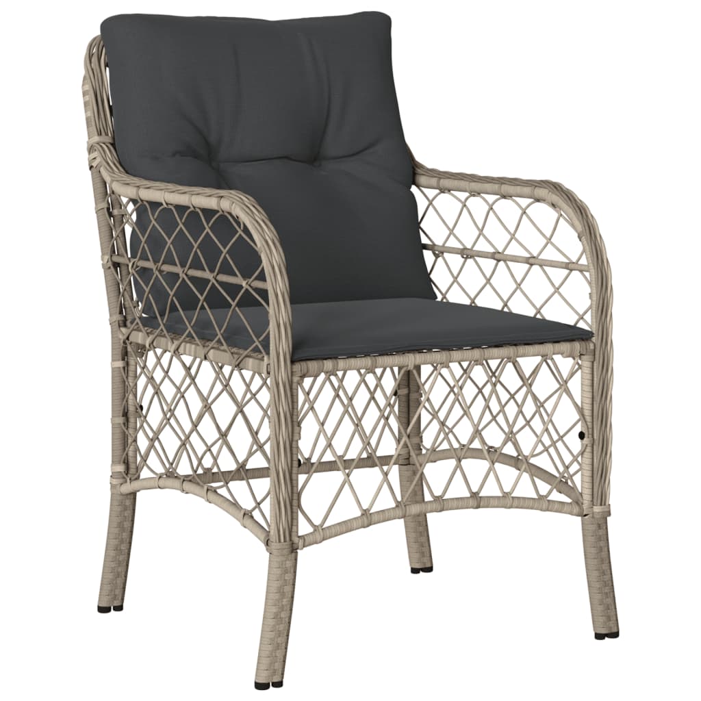 Set Pranzo da Giardino 5pz con Cuscini Grigio Chiaro Polyrattan | homemem39