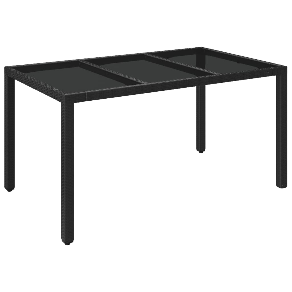 Set da Pranzo da Giardino 5 pz Nero con Cuscini in Polyrattan | homemem39