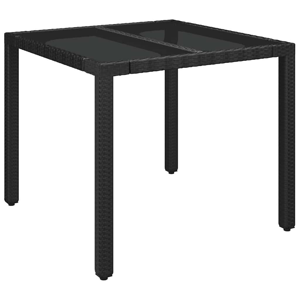 Set da Pranzo da Giardino 3 pz con Cuscini Nero in Polyrattan | homemem39