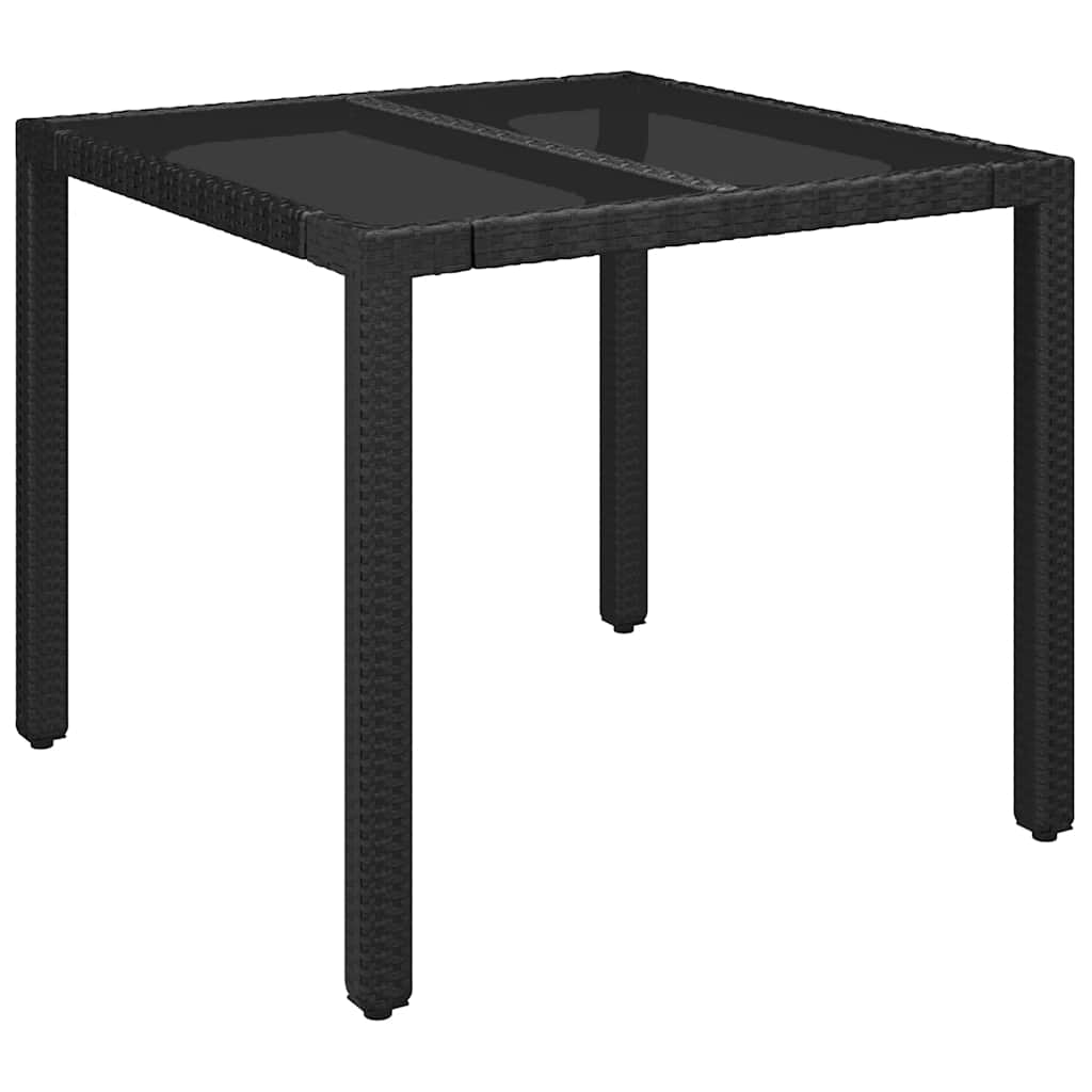 Set da Pranzo da Giardino 5 pz Nero con Cuscini in Polyrattan | homemem39