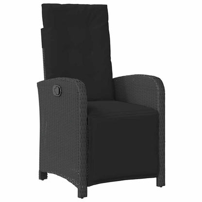 Set da Pranzo da Giardino 5 pz Nero con Cuscini in Polyrattan | homemem39