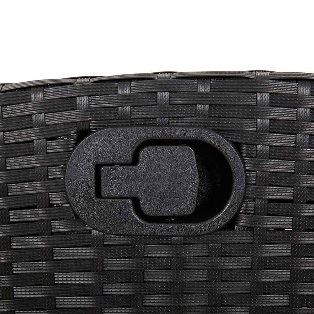 Set da Pranzo da Giardino 5 pz Nero con Cuscini in Polyrattan | homemem39