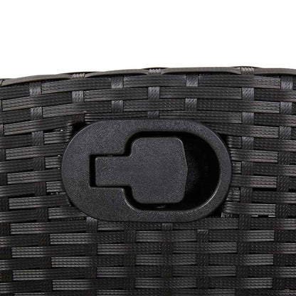 Set da Pranzo da Giardino 5 pz Nero con Cuscini in Polyrattan | homemem39