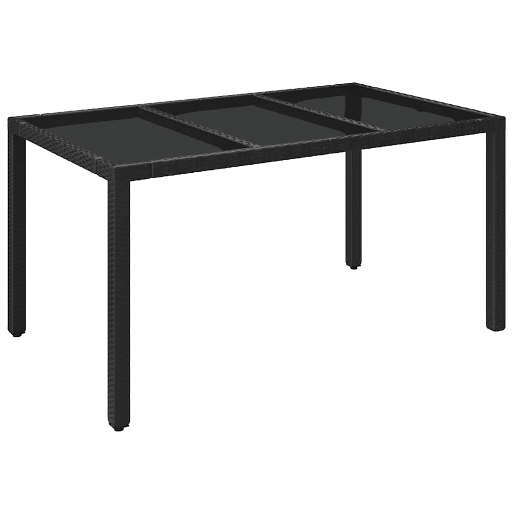 Set da Pranzo da Giardino 7 pz Nero con Cuscini in Polyrattan | homemem39
