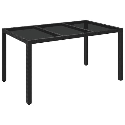 Set da Pranzo da Giardino 7 pz Nero con Cuscini in Polyrattan | homemem39