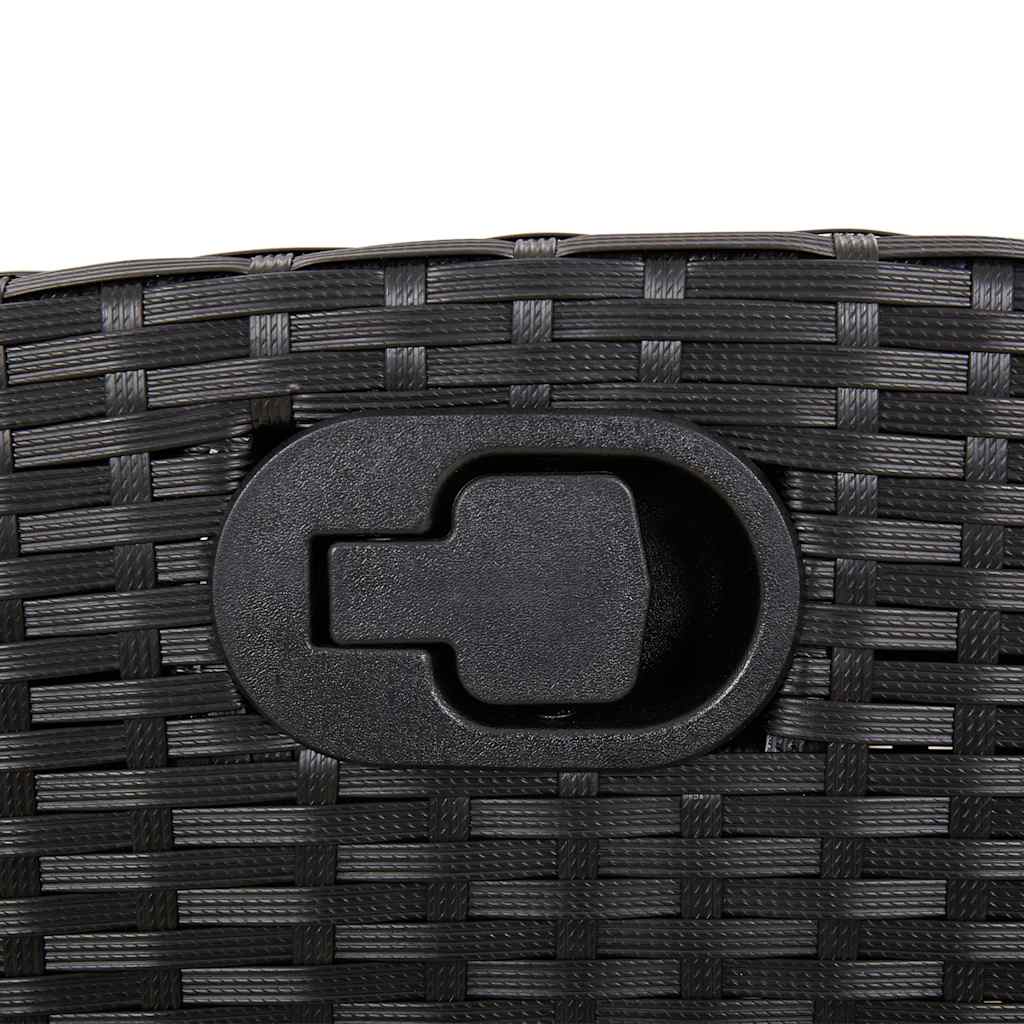 Set da Pranzo da Giardino 7 pz Nero con Cuscini in Polyrattan | homemem39