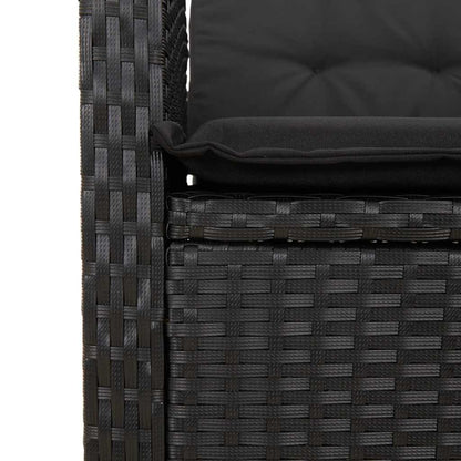 Set da Pranzo da Giardino 7 pz Nero con Cuscini in Polyrattan | homemem39