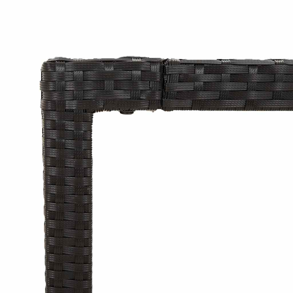 Set da Pranzo da Giardino 9 pz con Cuscini Nero in Polyrattan | homemem39