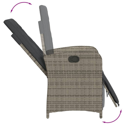 Set da Pranzo da Giardino 7 pz con Cuscini in Polyrattan Grigio | homemem39