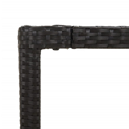 Set da Pranzo da Giardino 7 pz Nero con Cuscini in Polyrattan | homemem39