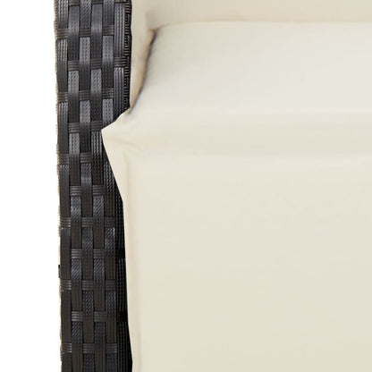 Set da Pranzo da Giardino 9 pz con Cuscini Nero in Polyrattan | homemem39