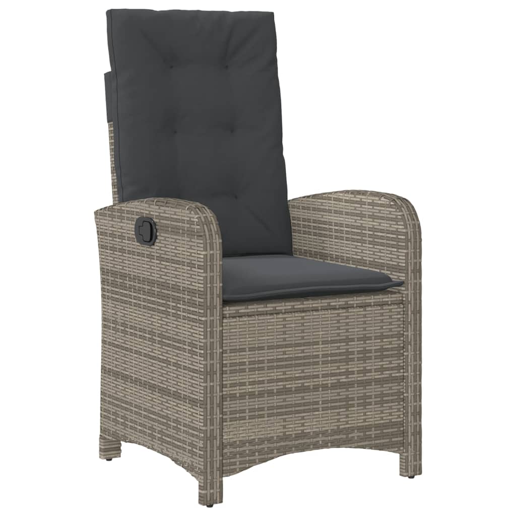 Set da Pranzo da Giardino 5 pz con Cuscini in Polyrattan Grigio | homemem39