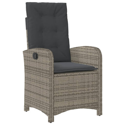 Set da Pranzo da Giardino 5 pz con Cuscini in Polyrattan Grigio | homemem39