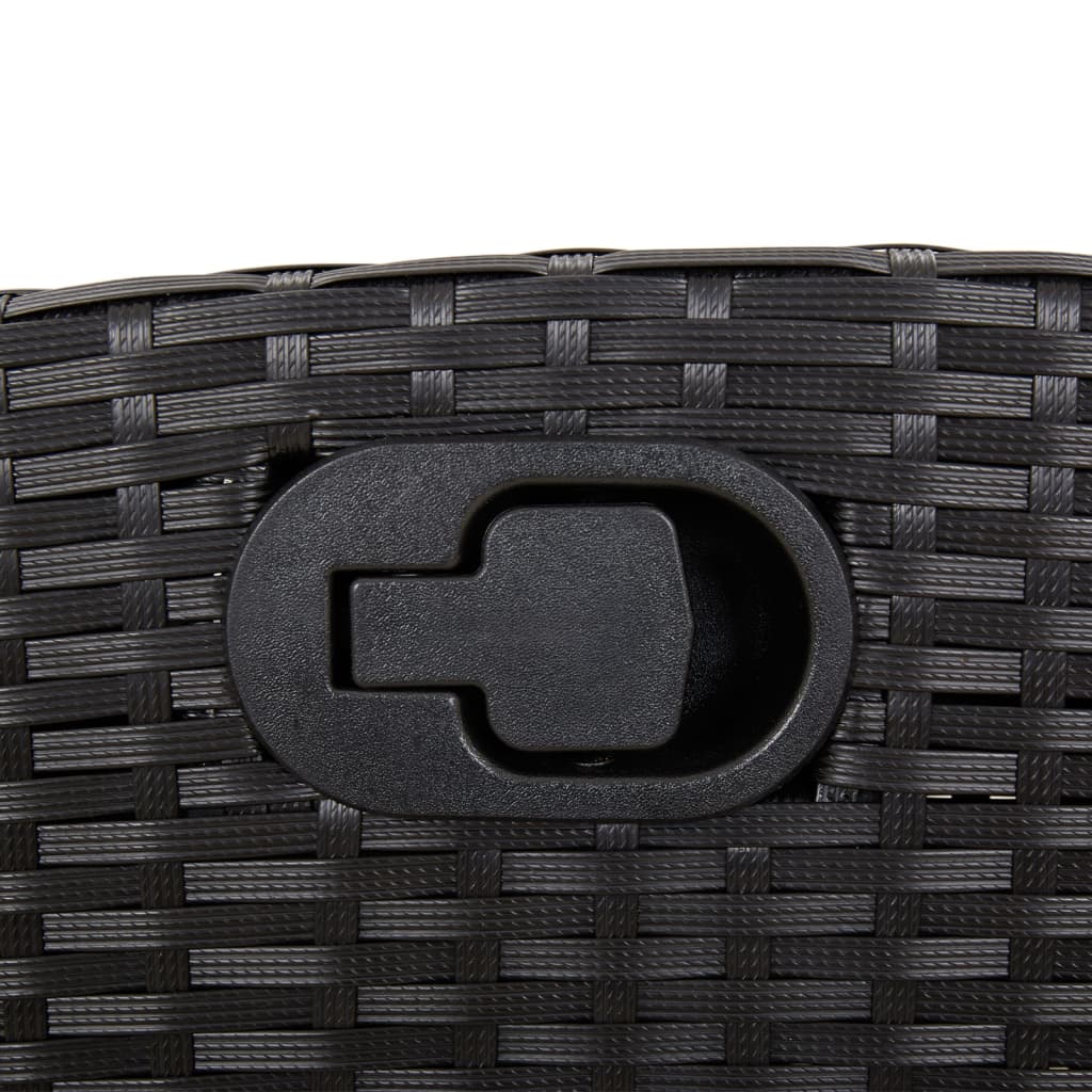 Set da Pranzo da Giardino 9 pz con Cuscini Nero in Polyrattan | homemem39