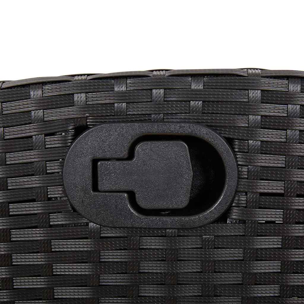 Set da Pranzo da Giardino 9 pz con Cuscini Nero in Polyrattan | homemem39