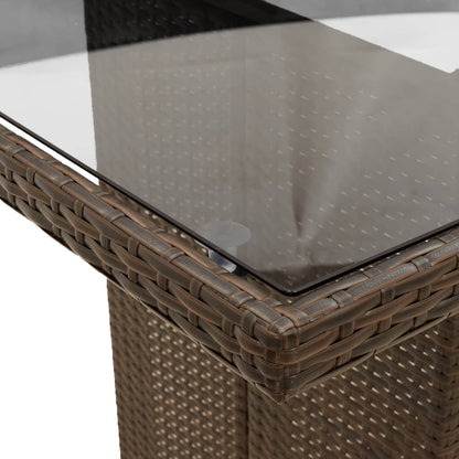 Set da Pranzo da Giardino 9pz con Cuscini Marrone in Polyrattan | homemem39