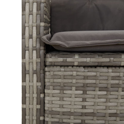 Set da Pranzo da Giardino 7 pz con Cuscini in Polyrattan Grigio | homemem39