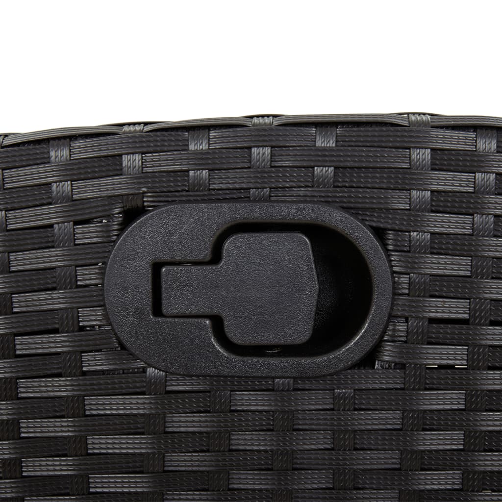 Set da Pranzo da Giardino 9 pz con Cuscini Nero in Polyrattan | homemem39
