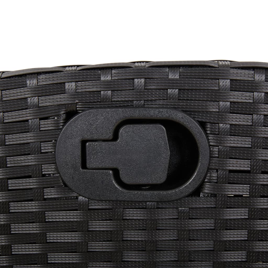 Set da Pranzo da Giardino 9 pz con Cuscini Nero in Polyrattan | homemem39