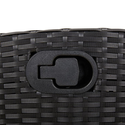 Set da Pranzo da Giardino 9 pz con Cuscini Nero in Polyrattan | homemem39