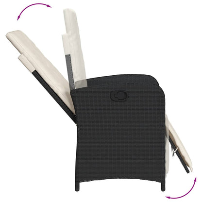 Set da Pranzo da Giardino 5 pz Nero con Cuscini in Polyrattan | homemem39